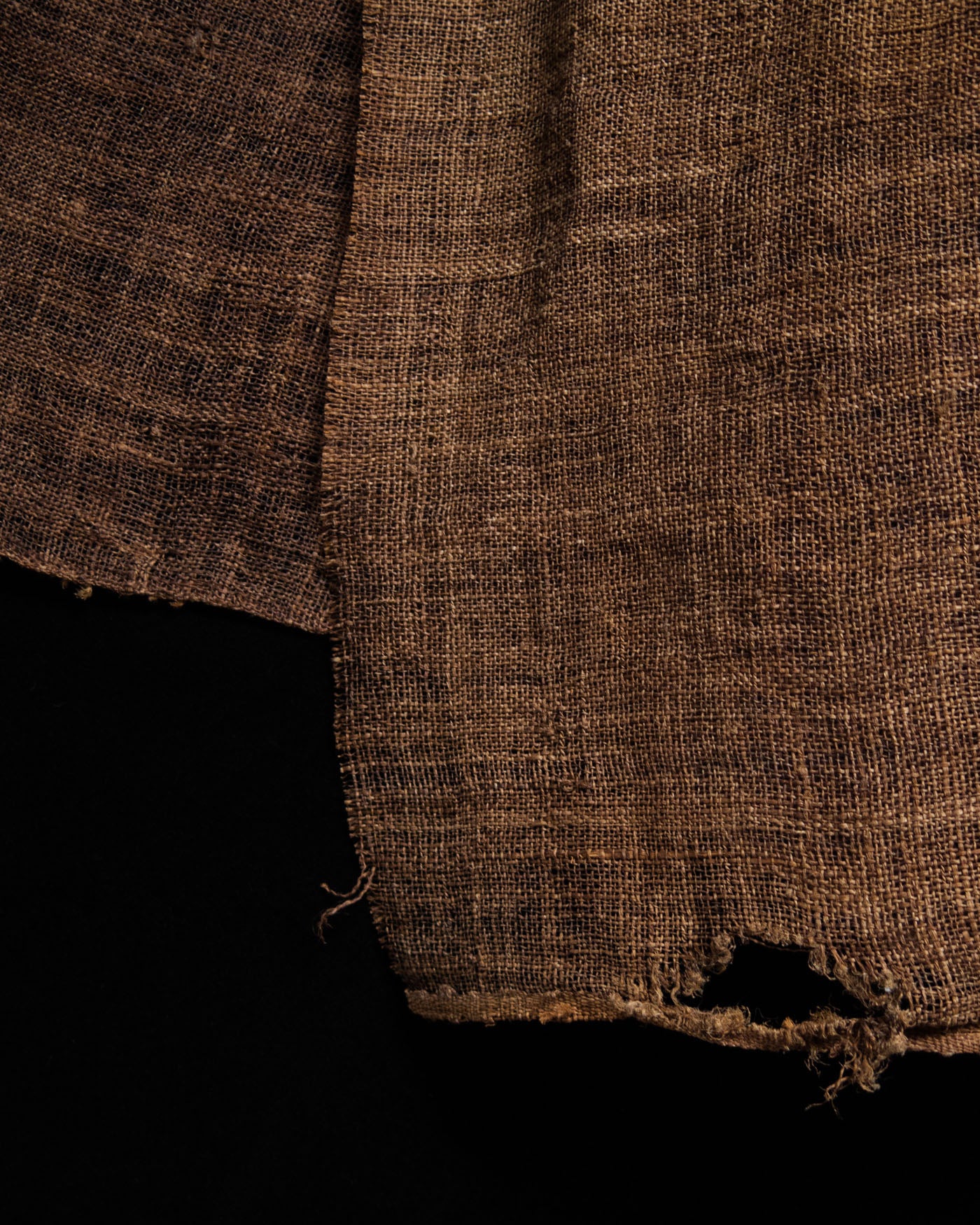 柿渋染手織古麻布 Antique Persimmon Dyed Hemp Cloth