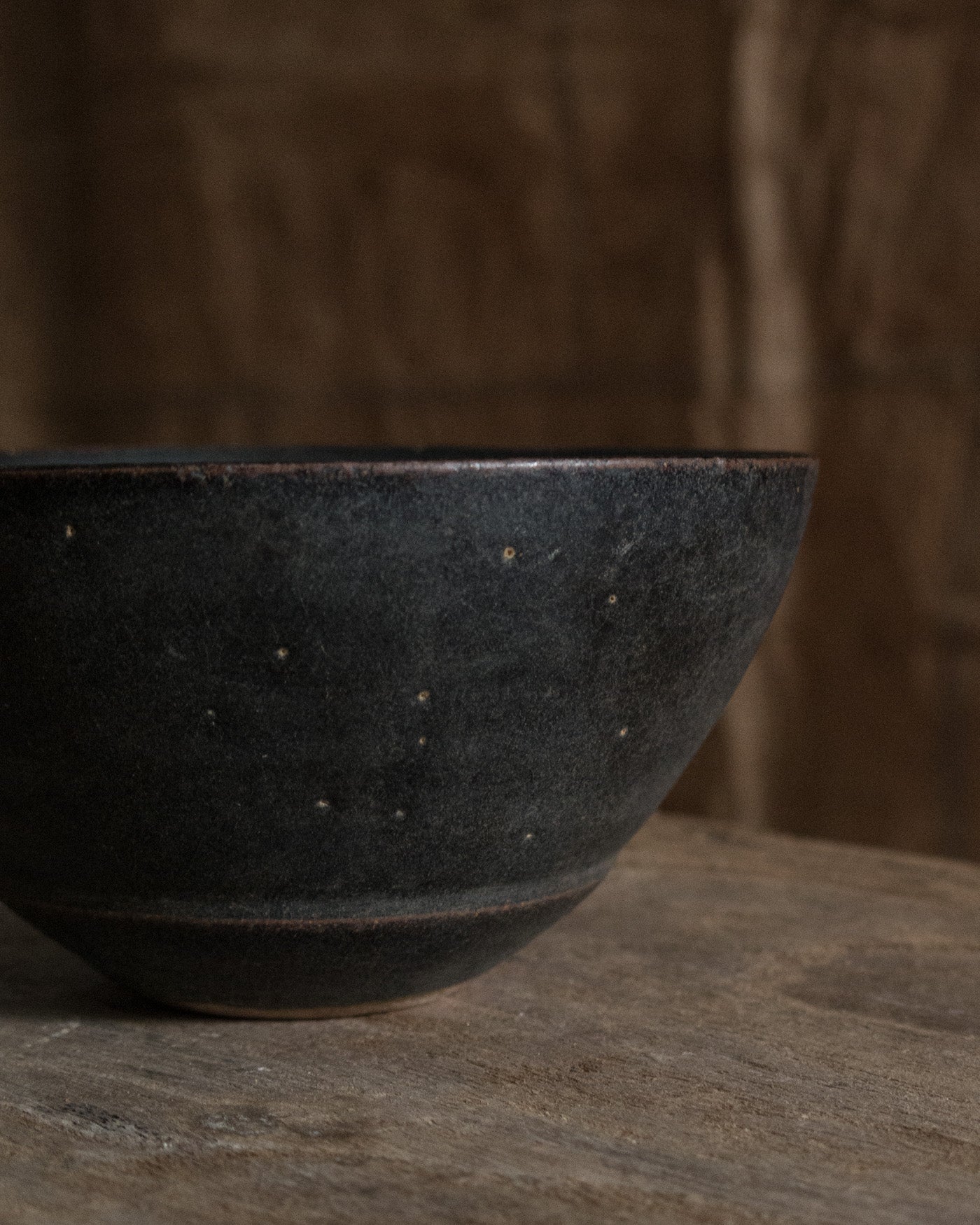 高棉黒褐鉄釉茶碗 Khmer Dark-Brown Glazed Tea Bowl 
